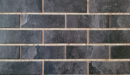 Прямая Термопанель с клинкерной плиткой Керамин, серия Колорадо 5, чёрная,  рельеф, глазурованная