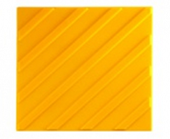 300Х300Х6мм Тактильная плитка ПВХ ЭКОНОМ, цвет желтый. «Диагональные рифы» без клеевой основы