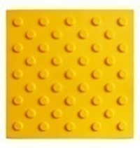 300Х300Х6мм Тактильная плитка ПВХ ЭКОНОМ, цвет желтый. «Усеченные конусы в шахматном порядке» без клеевой основы